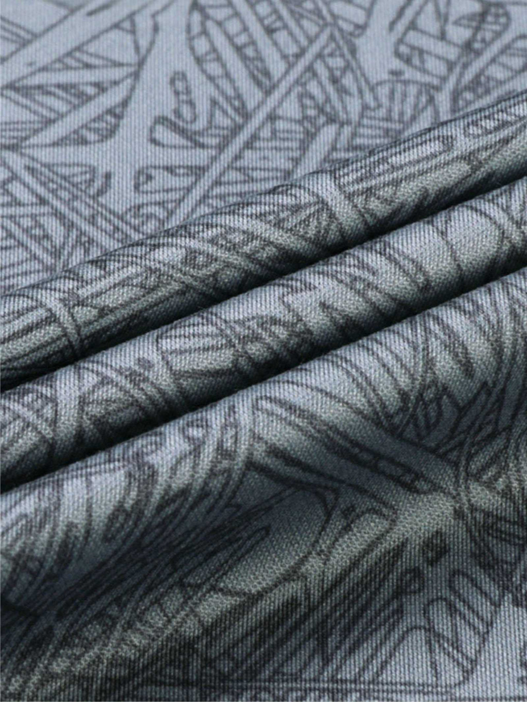 Slate Blue Abstract Print Slim Fit Shirt