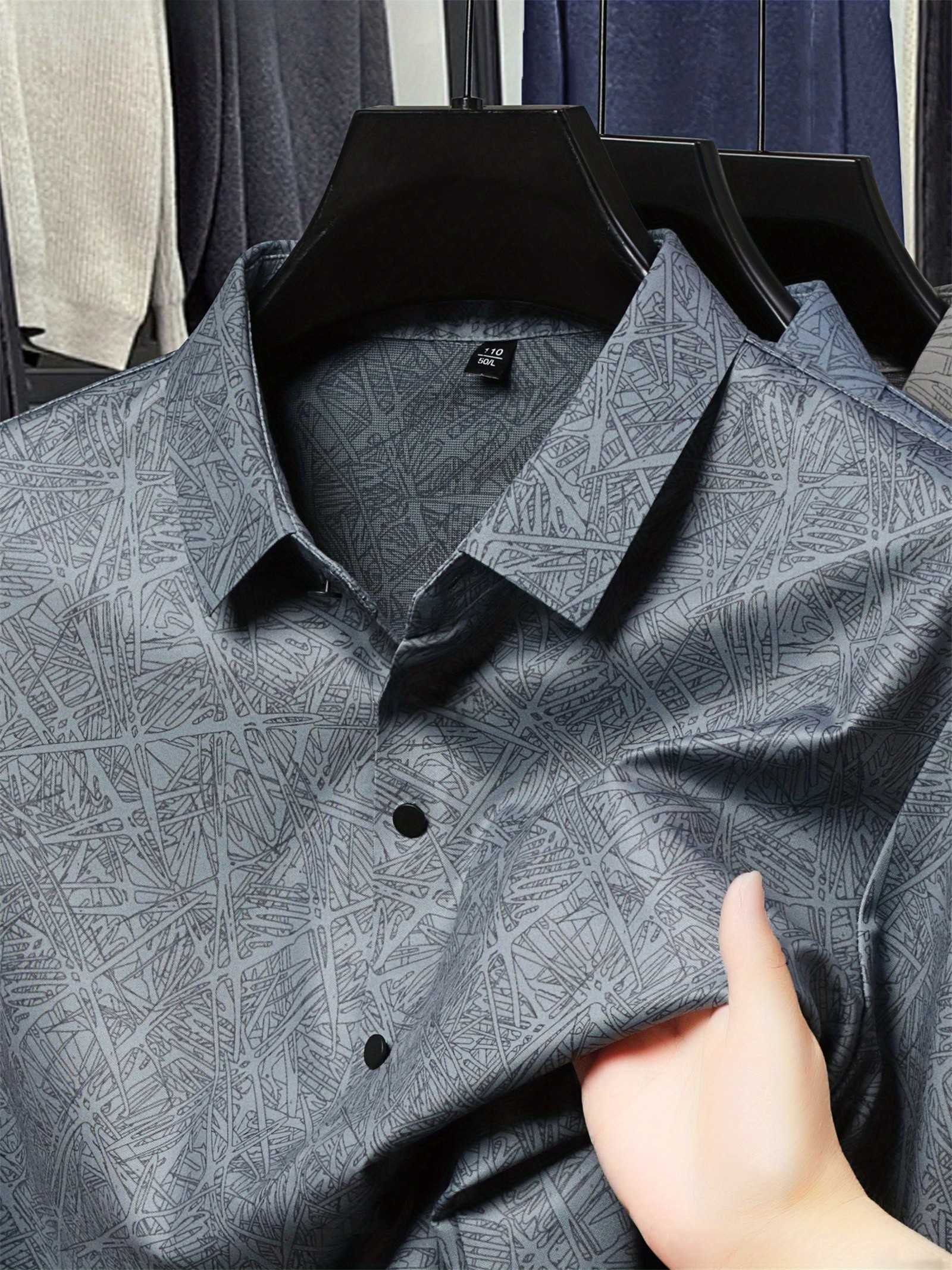 Graphite Abstract Print Slim Fit Shirt