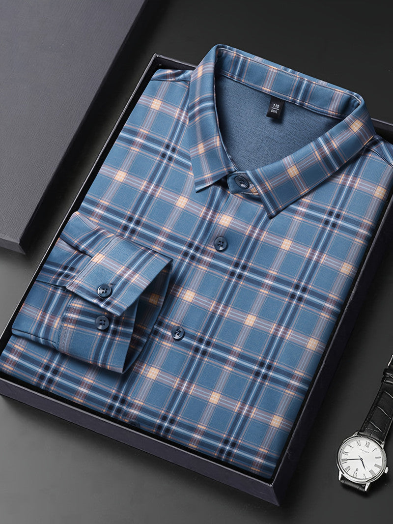 Ocean Blue Classic Check Slim Fit Shirt