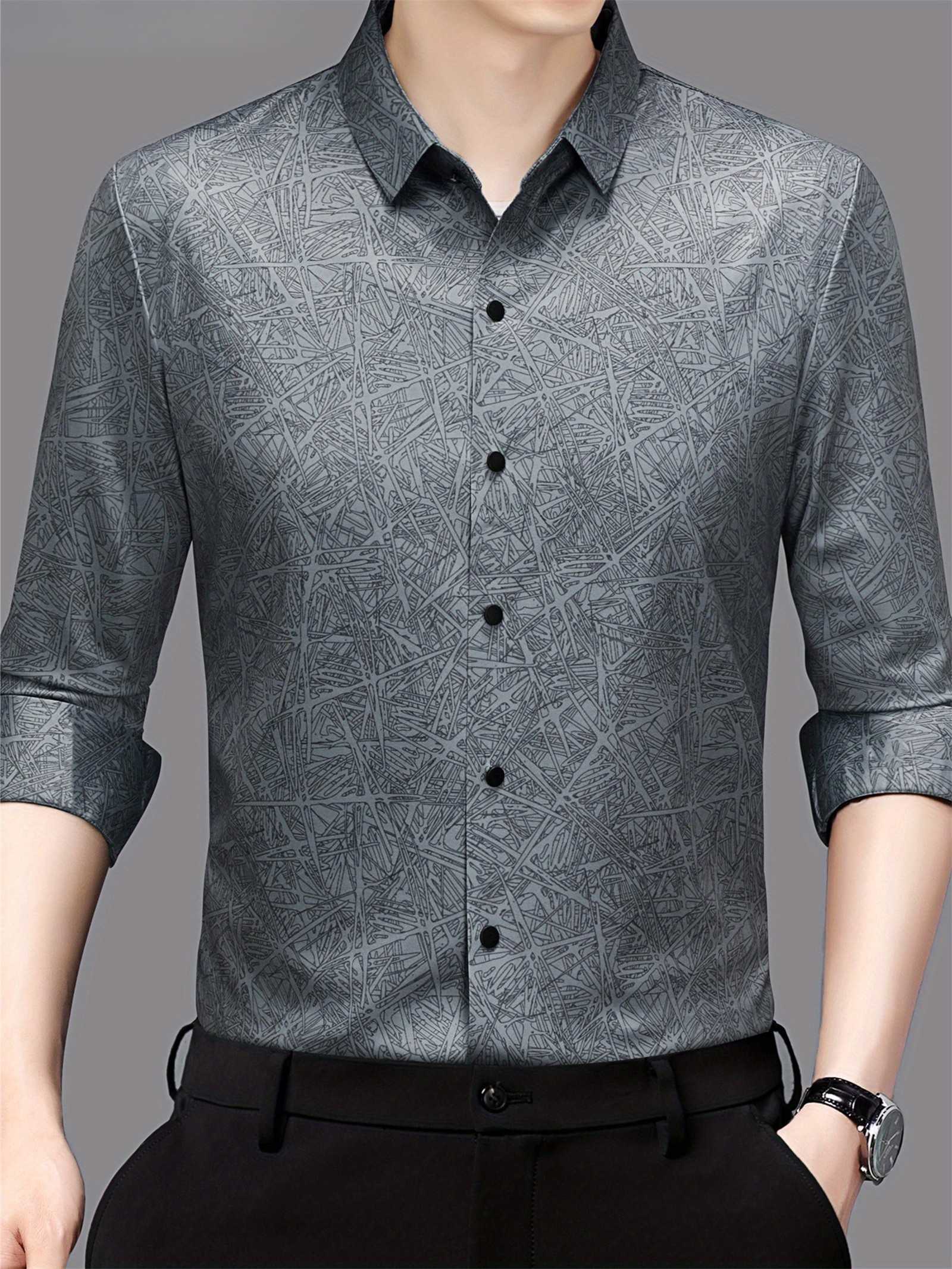Graphite Abstract Print Slim Fit Shirt
