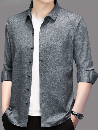 Graphite Abstract Print Slim Fit Shirt