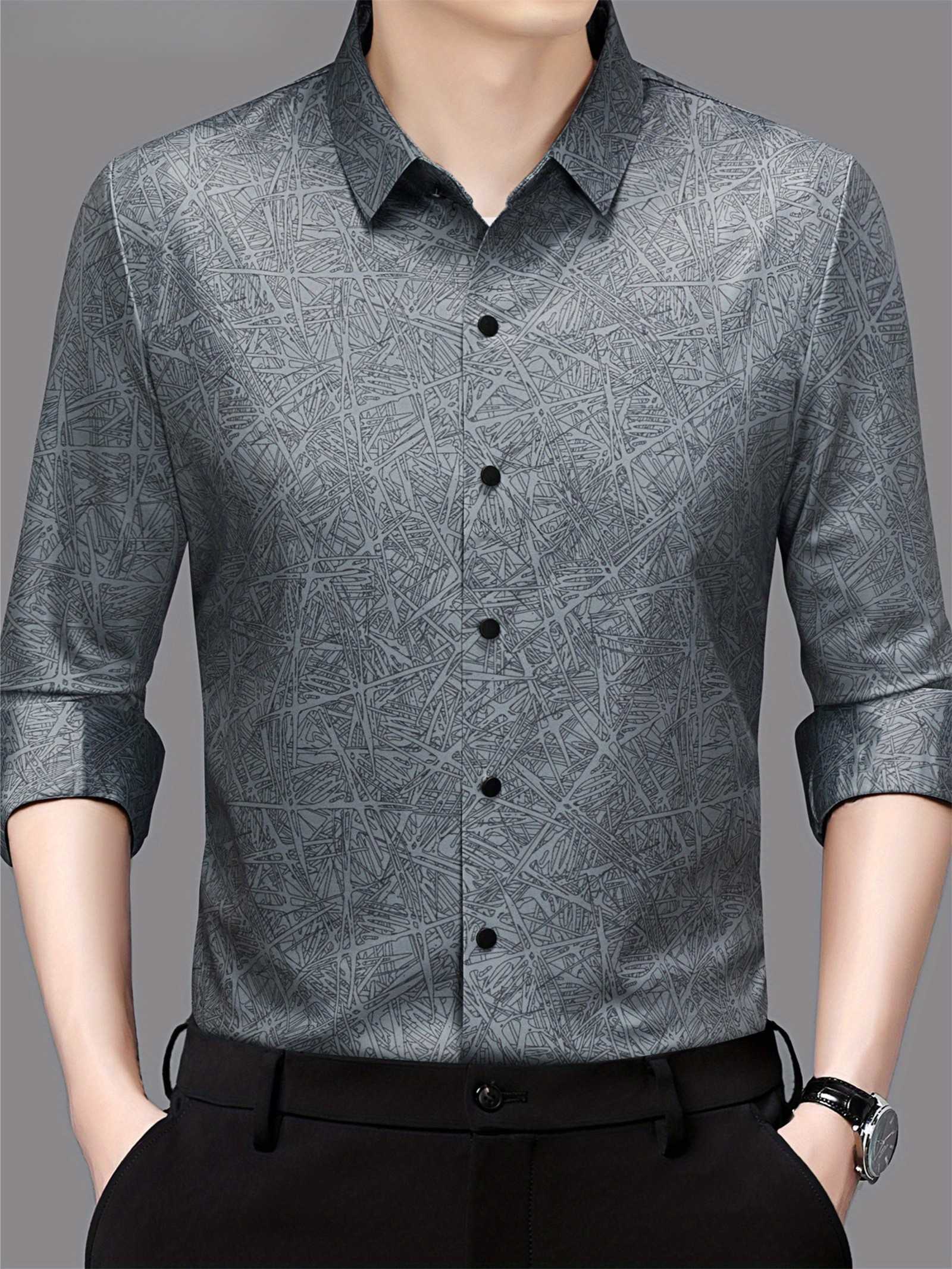 Graphite Abstract Print Slim Fit Shirt