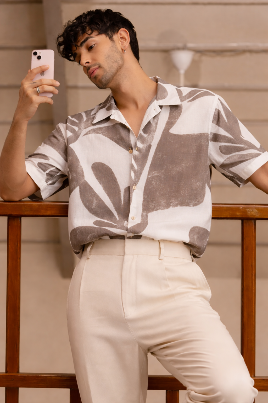 Charcoal Leaf Shirt