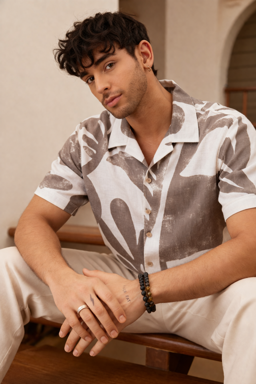 Charcoal Leaf Shirt