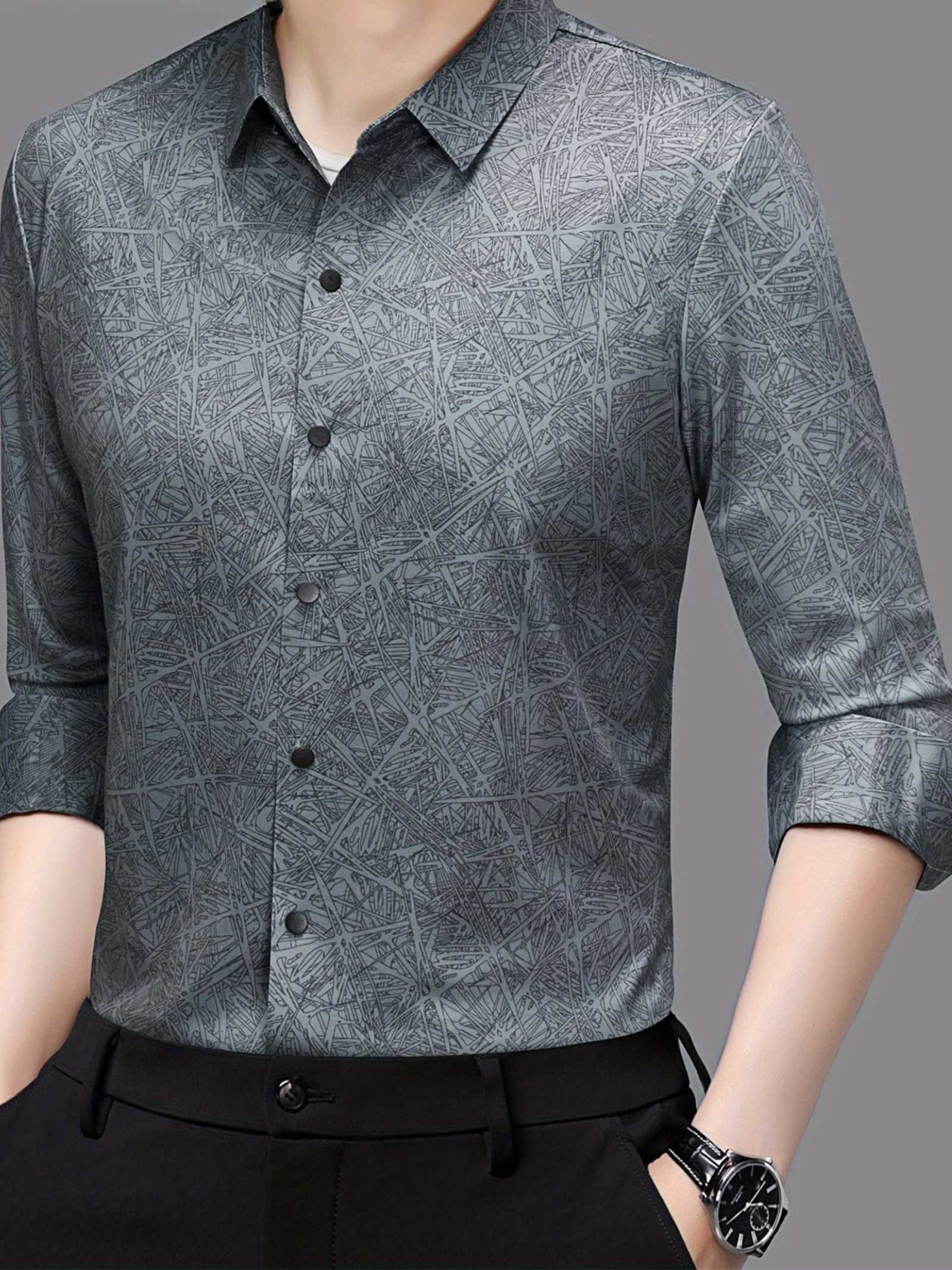 Graphite Abstract Print Slim Fit Shirt