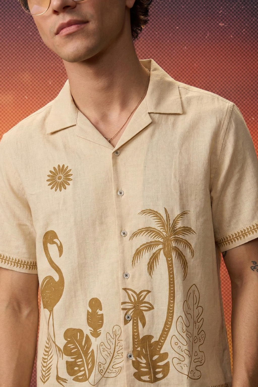 Beige Tropical Shirt