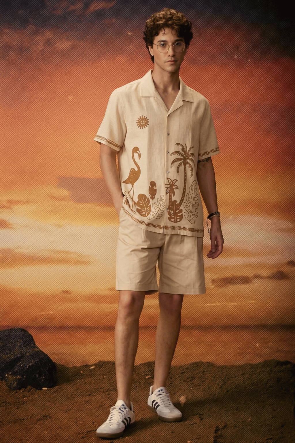 Beige Tropical Shirt