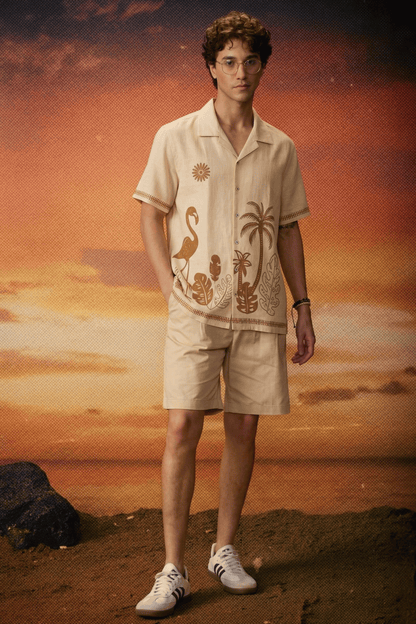 Beige Tropical Shirt