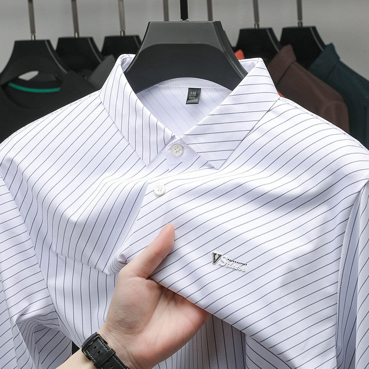 Ivory Pinstripe Regular Fit Office Shirt