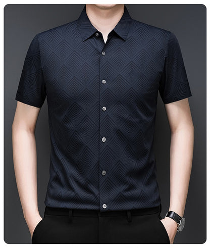 Royal Blue Regular Fit Office Wear Shirt
