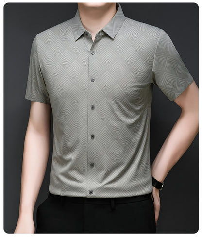 Pista Mist Grid Regular Fit Office Wear Shirt