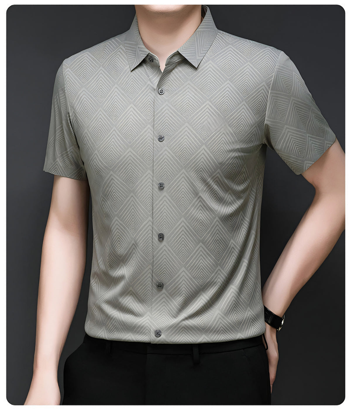 Pista Mist Grid Regular Fit Office Wear Shirt
