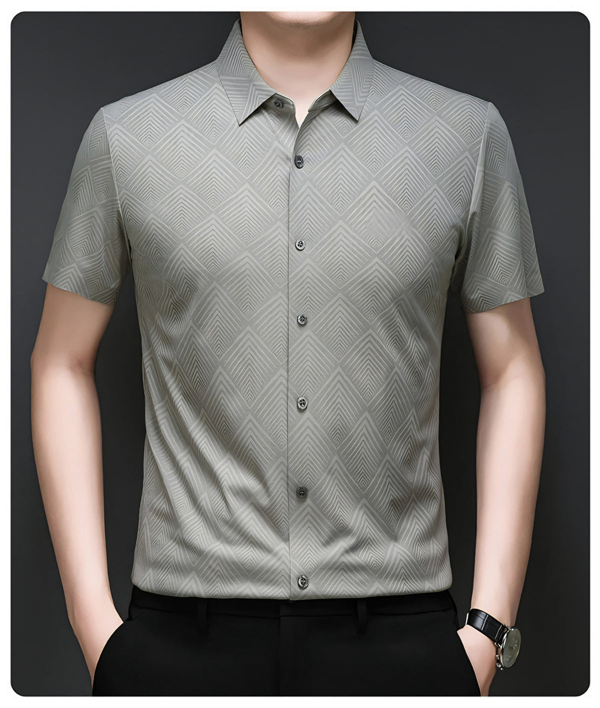 Pista Mist Grid Regular Fit Office Wear Shirt