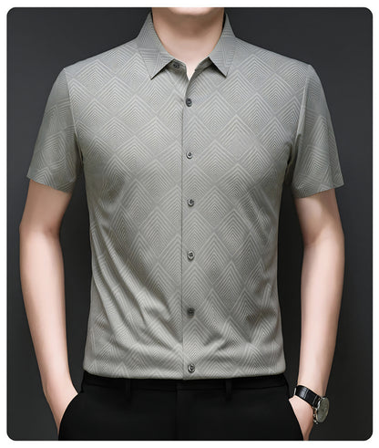 Pista Mist Grid Regular Fit Office Wear Shirt