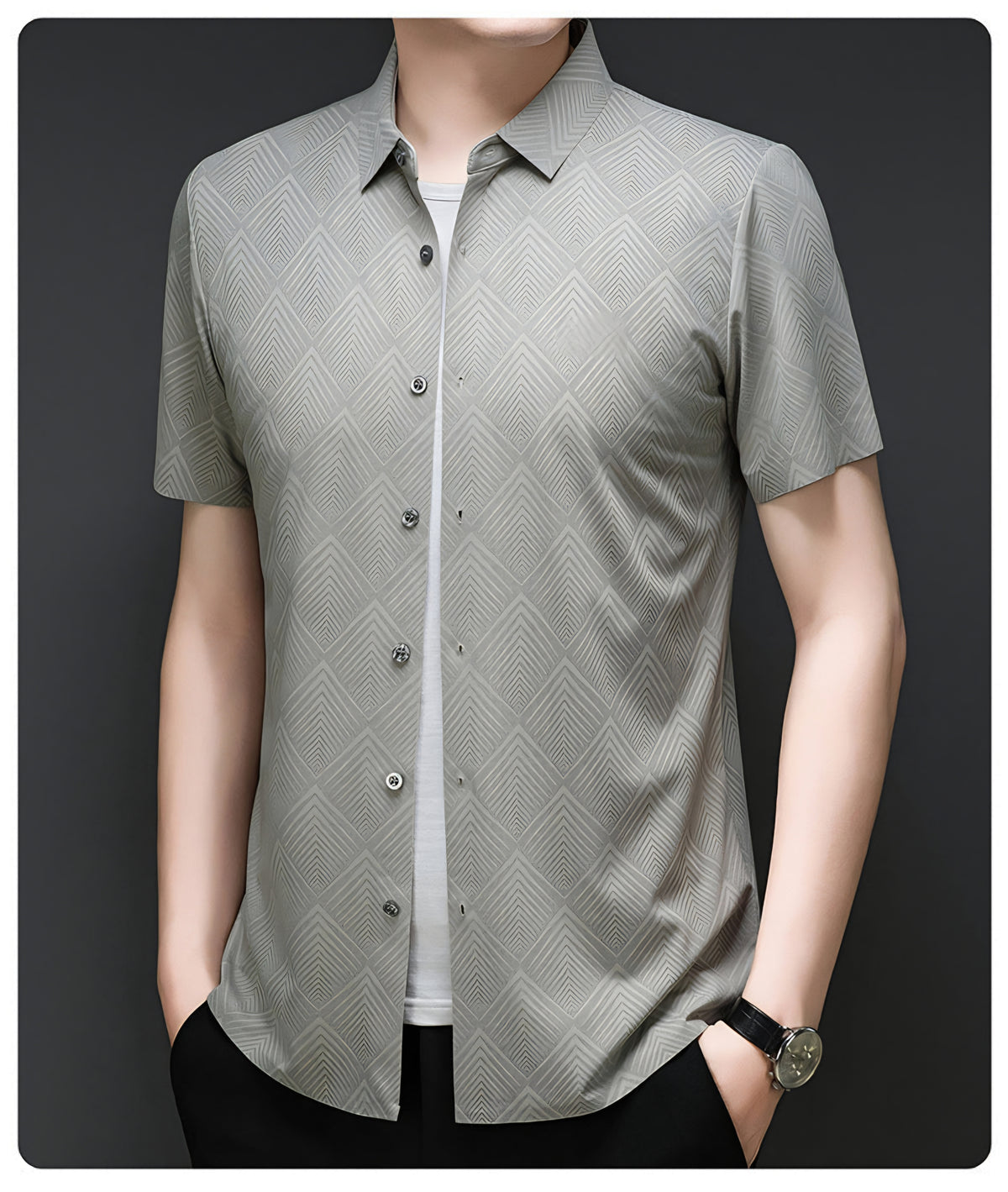 Pista Mist Grid Regular Fit Office Wear Shirt