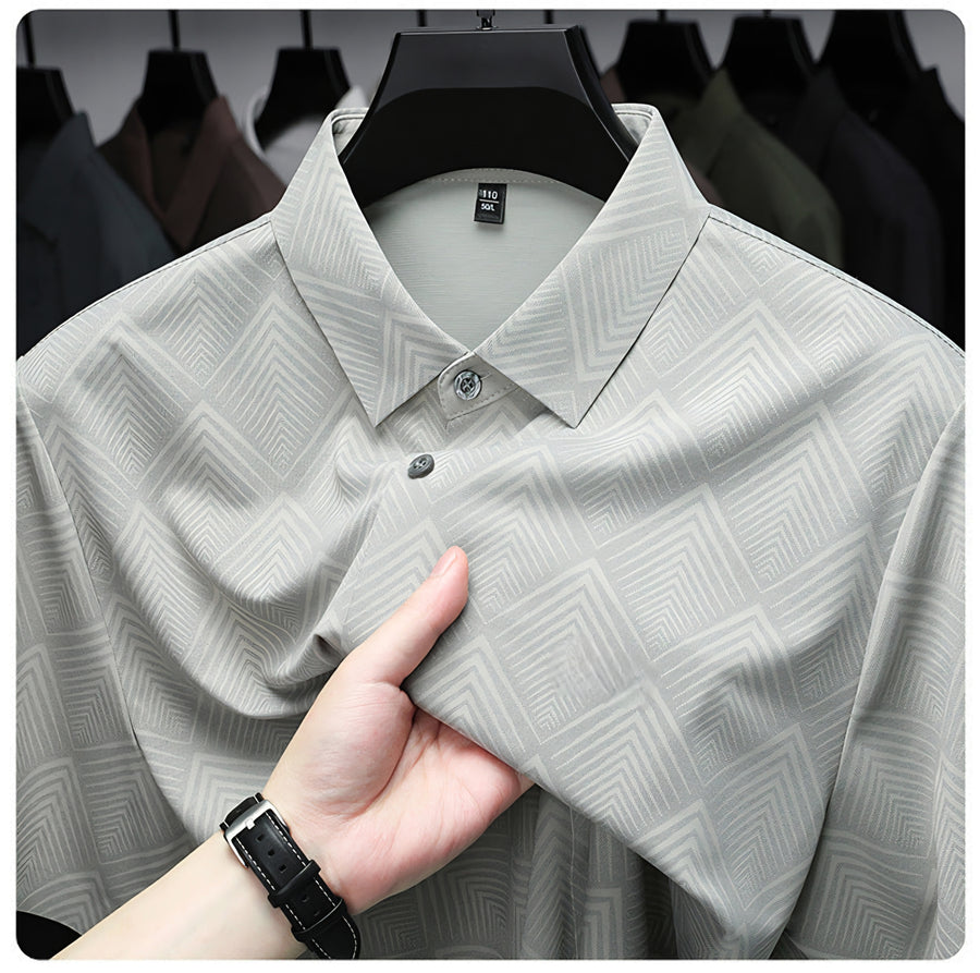 Sliver Mist Grid Regular Fit Office Wear Shirt