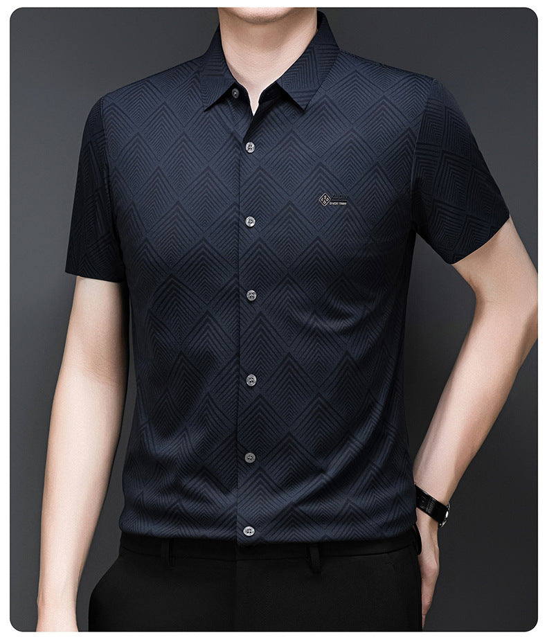 Royal Blue Regular Fit Office Wear Shirt