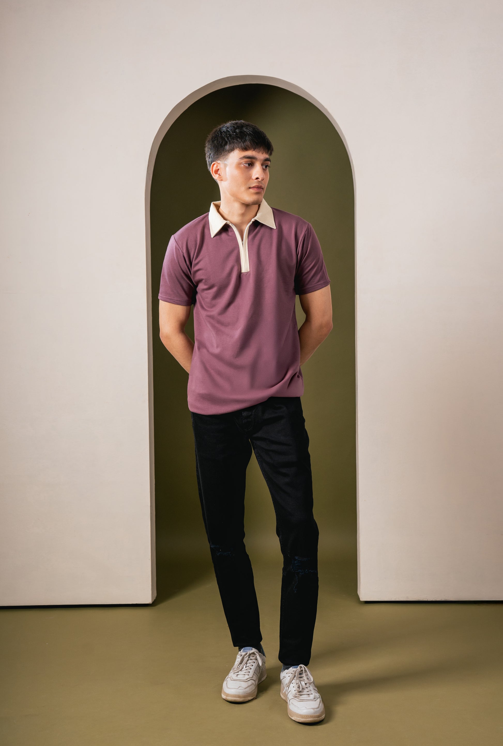 Monarch Zip Polo – Brownie T-Shirt