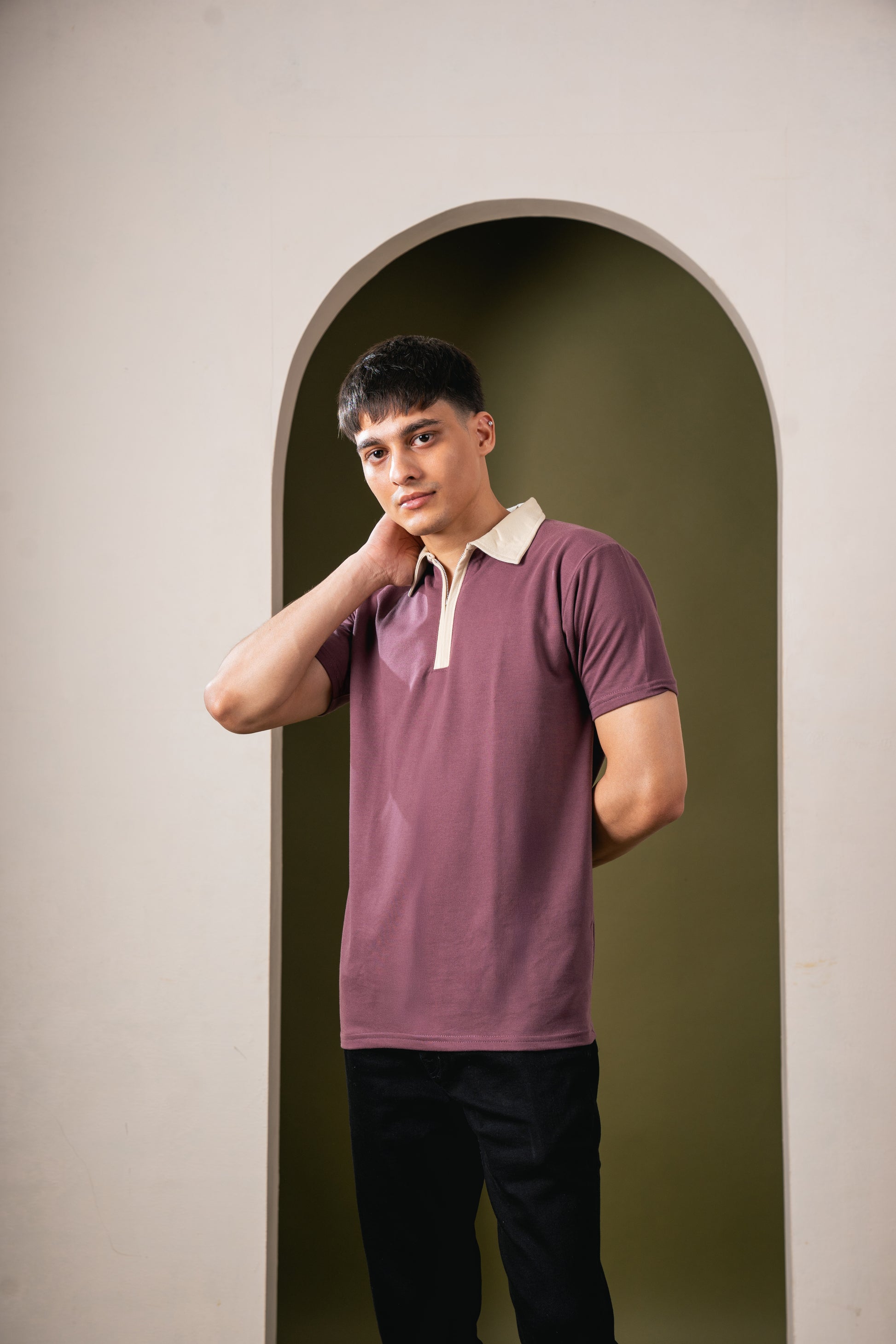 Monarch Zip Polo – Brownie T-Shirt