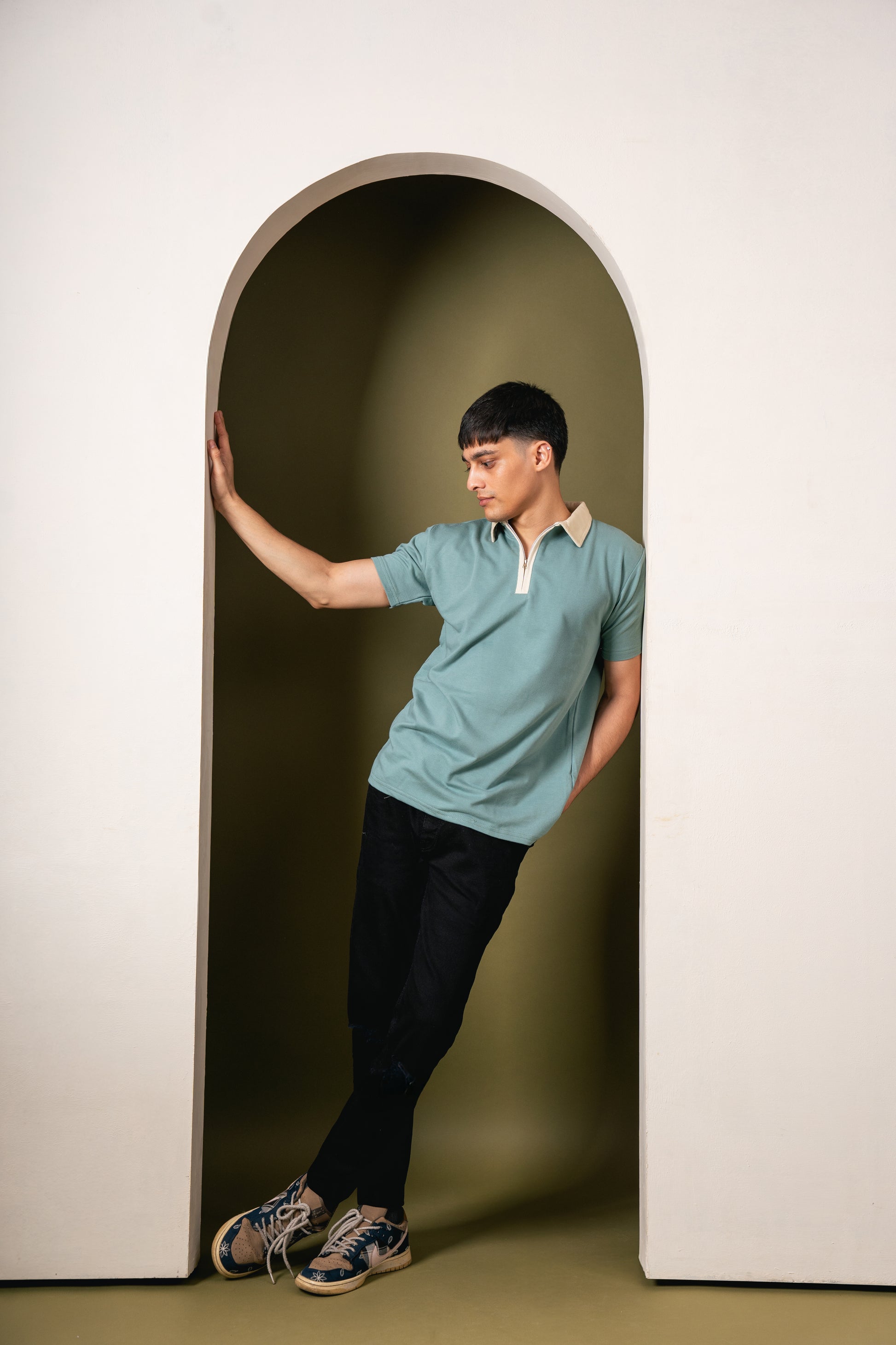 Monarch Zip Polo – Pistachio T-Shirt