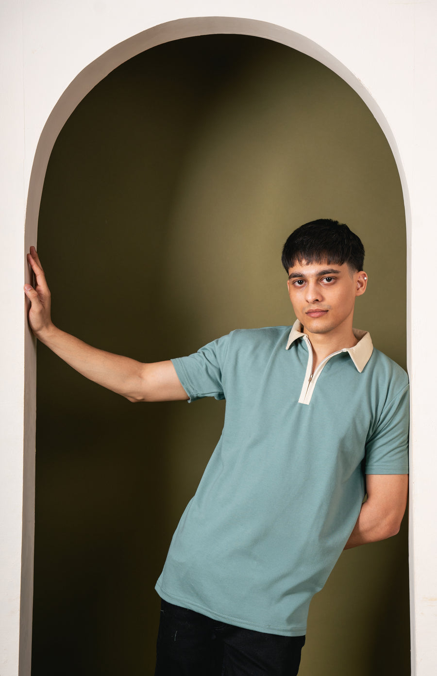 Monarch Zip Polo – Pistachio T-Shirt