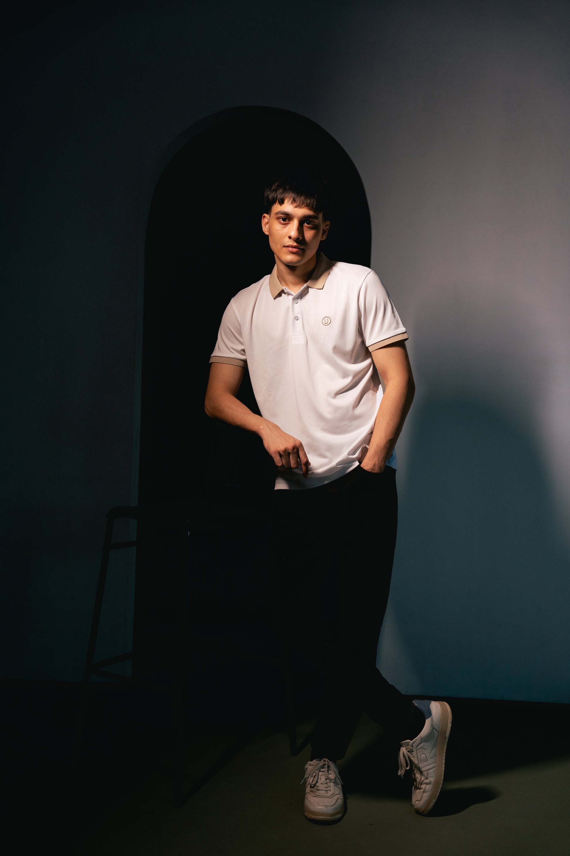 SlateEdge Polo – White T-Shirt