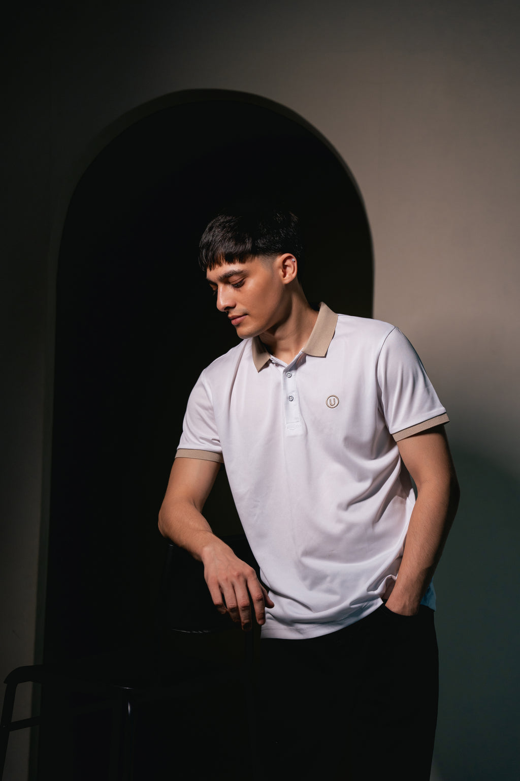 SlateEdge Polo – White T-Shirt