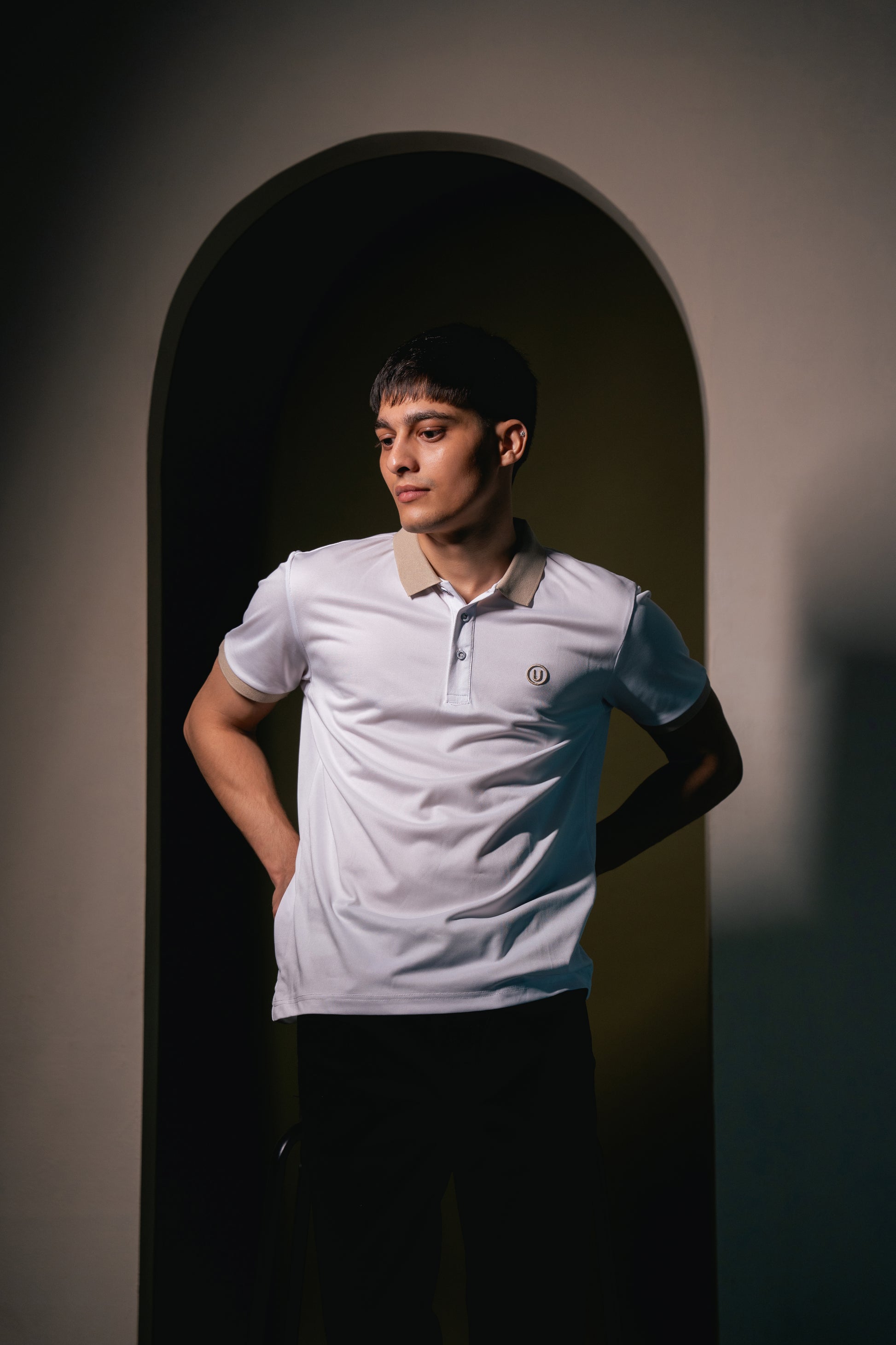 SlateEdge Polo – White T-Shirt