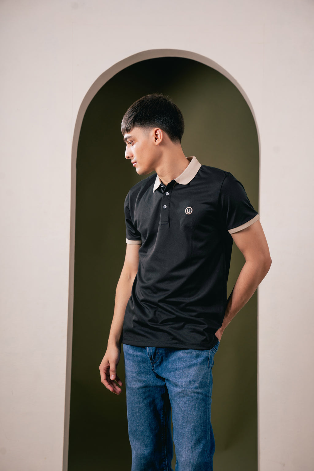 SlateEdge Polo – Black T-Shirt