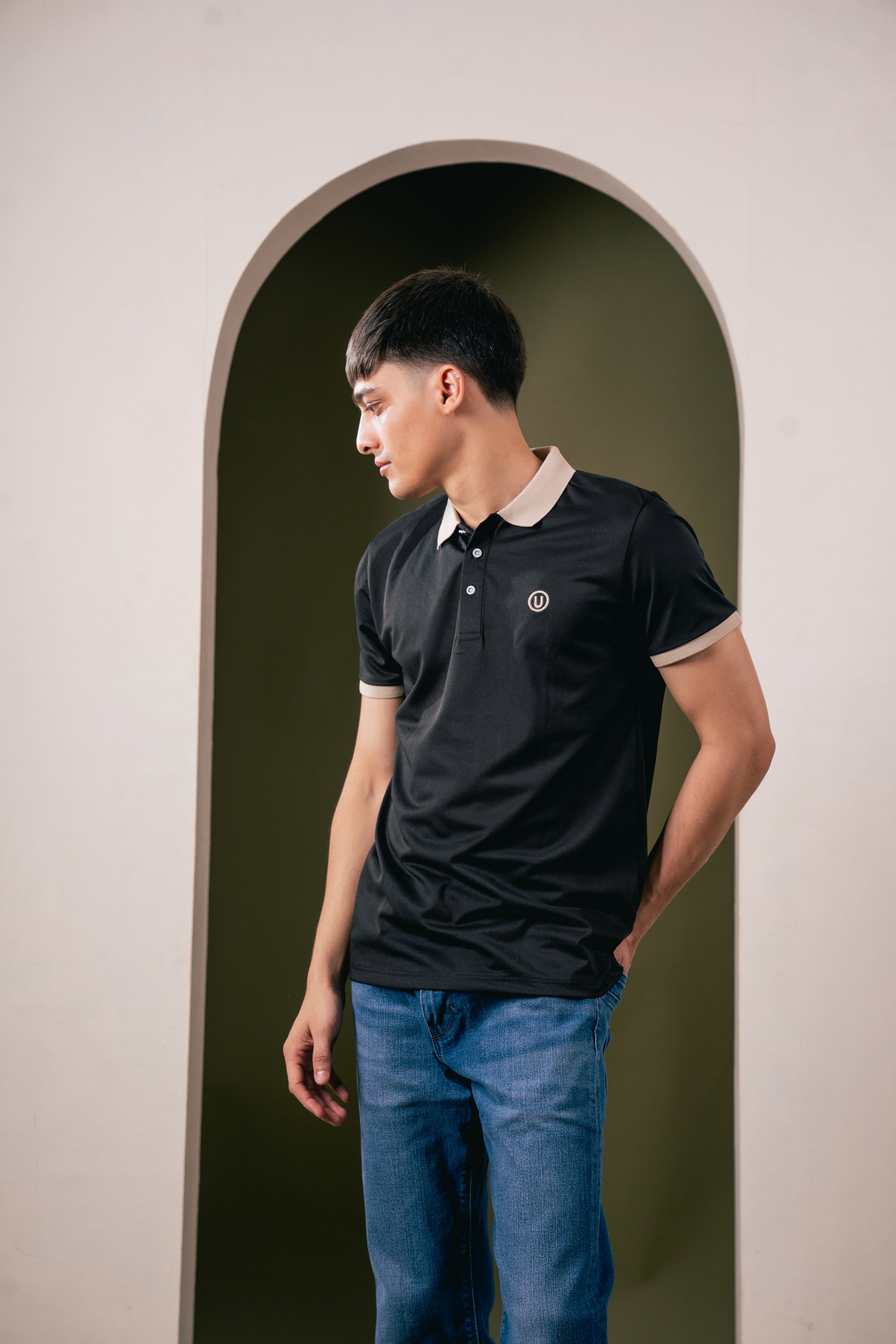 SlateEdge Polo – Black T-Shirt