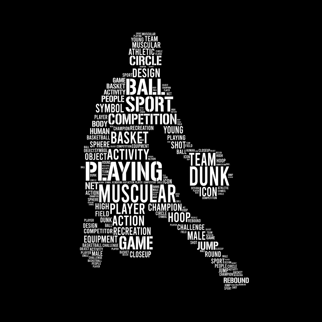 Basketball Player Word Art