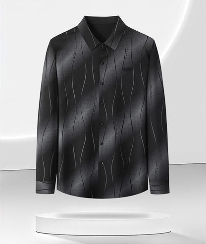 Black Frost Stripe Office Wear Shirt