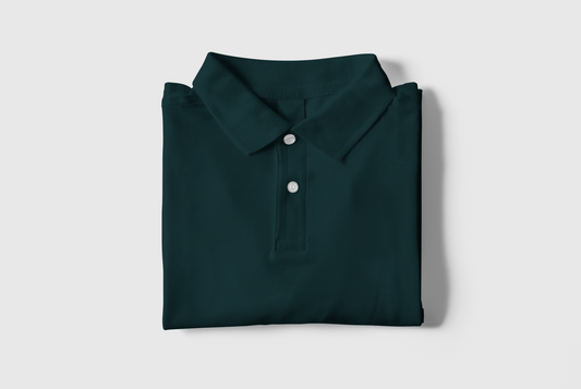 Petrol Blue Color Unisex Polo T-Shirt