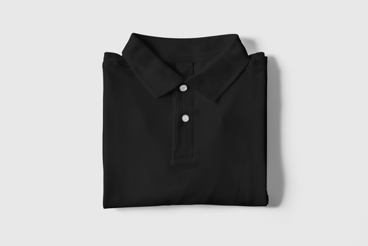 Jet Black Color Unisex Polo T-Shirt