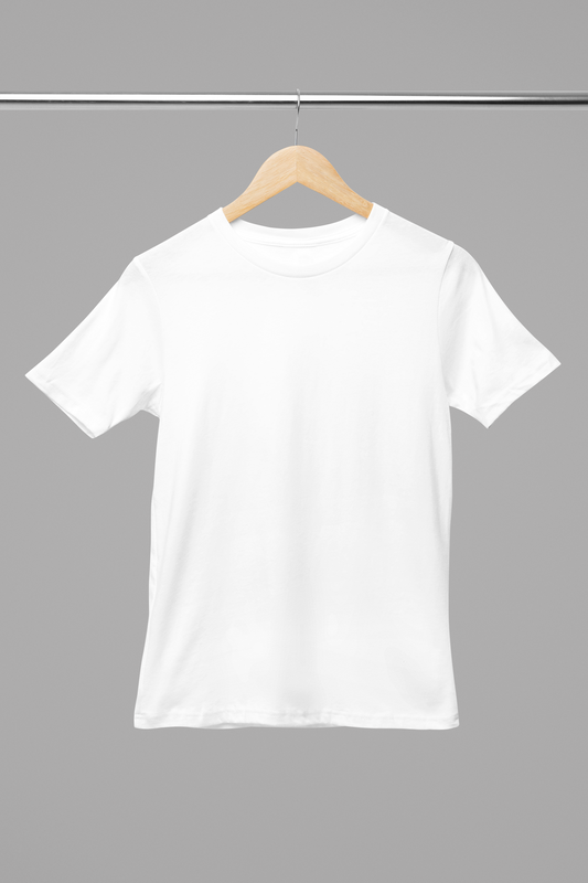 Solid: White Round Neck T-Shirt