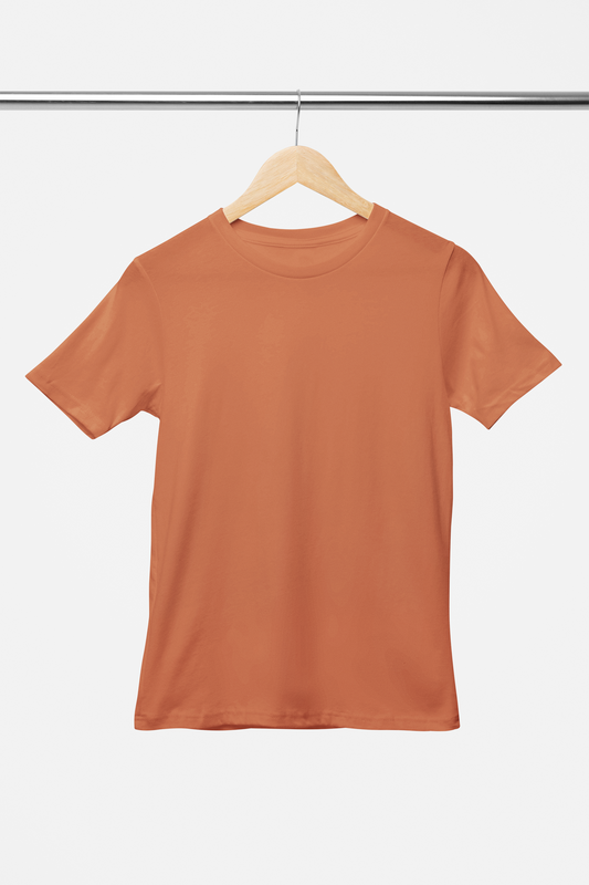 Solid: Coral Round Neck T-Shirt