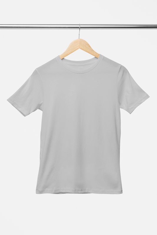 Solid: Grey Melange Round Neck T-Shirt