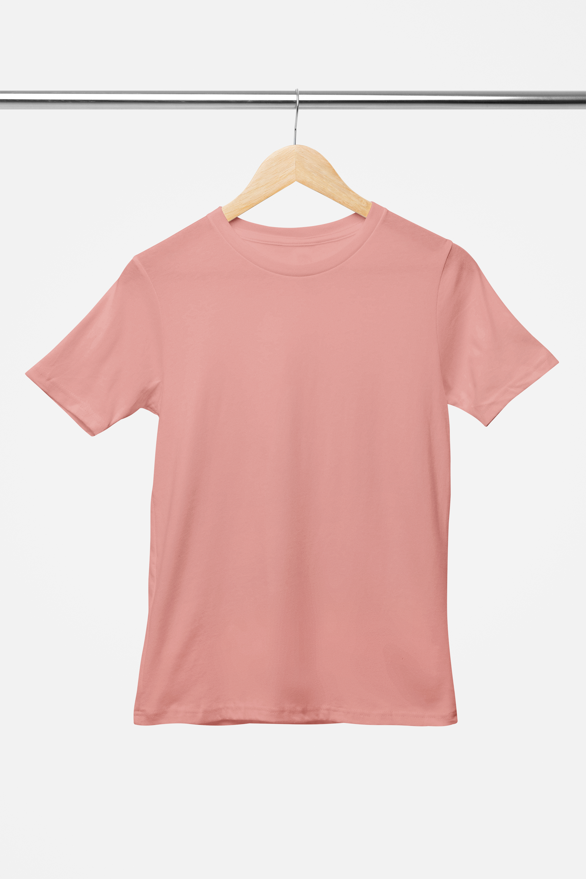 Solid: Flamingo Round Neck T-Shirt